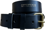 Copperpeace Old Style PHAT Guitar Strap - Black Leather with Brass Buckle