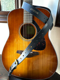 Copperpeace Old Style PHAT Guitar Strap - Black Leather with Brass Buckle Acoustic Guitar