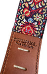 Copperpeace Mariposa Vintage Floral Embroidered Leather Guitar Strap