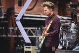 Walk-the-moon_performing with Copperpeace Glovely Gold Sequined Brown Leather Guitar Strap – Red Pocket Version